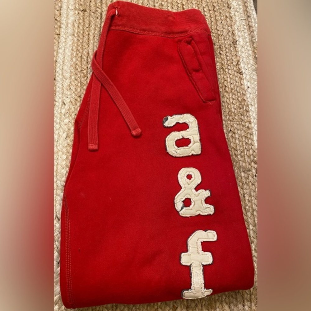 Abercrombie Kids Unisex Size Large Red Cotton‎ Blend  Wide Leg Sweatpants